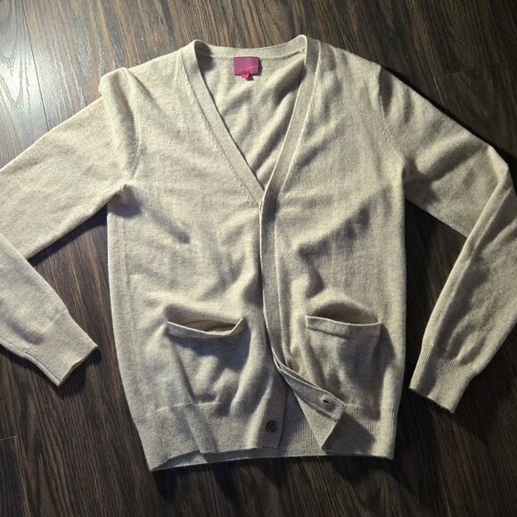 STATE CASHMERE Women's Taupe Cardigan Sweater NWOT/SIZE S - Picture 1 of 7